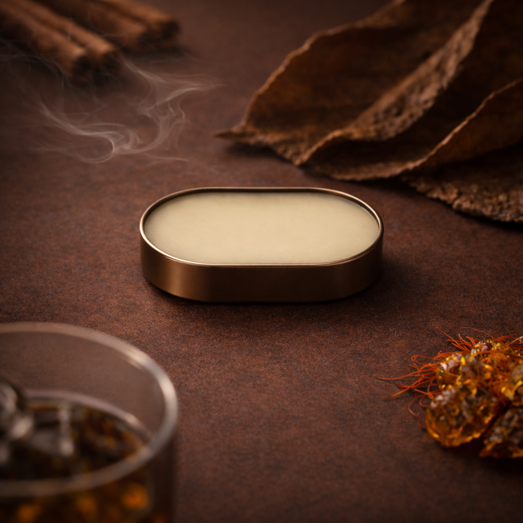 ZEYN Tabac Arabe solid perfume balm refill pod close up