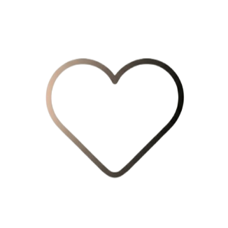 Heart-shaped object with gradient color on a white background