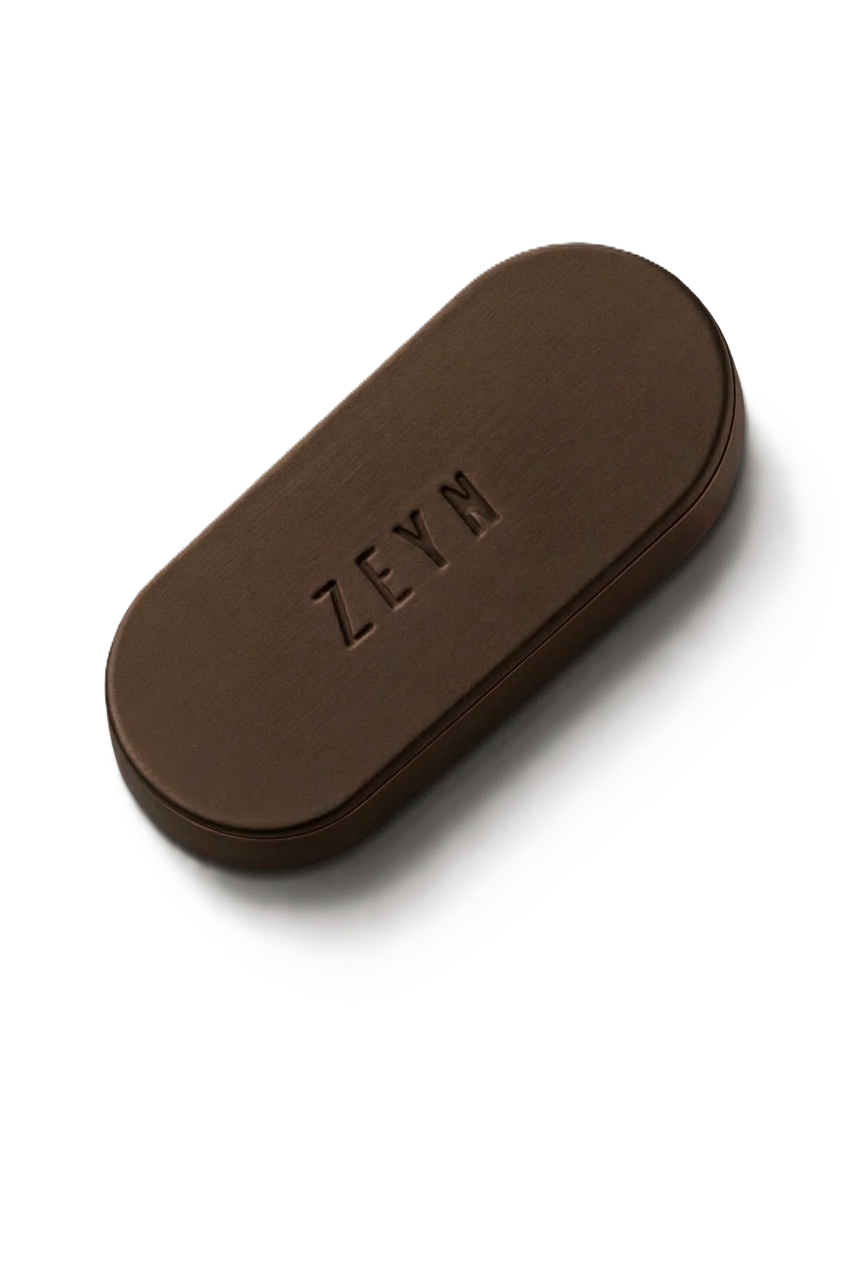 Dark Bronze ZEYN refillable perfume balm device closed 