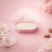 Zuria Pudra solid perfume balm pod inside the ZEYN refillable fragrance device on a soft pink background.